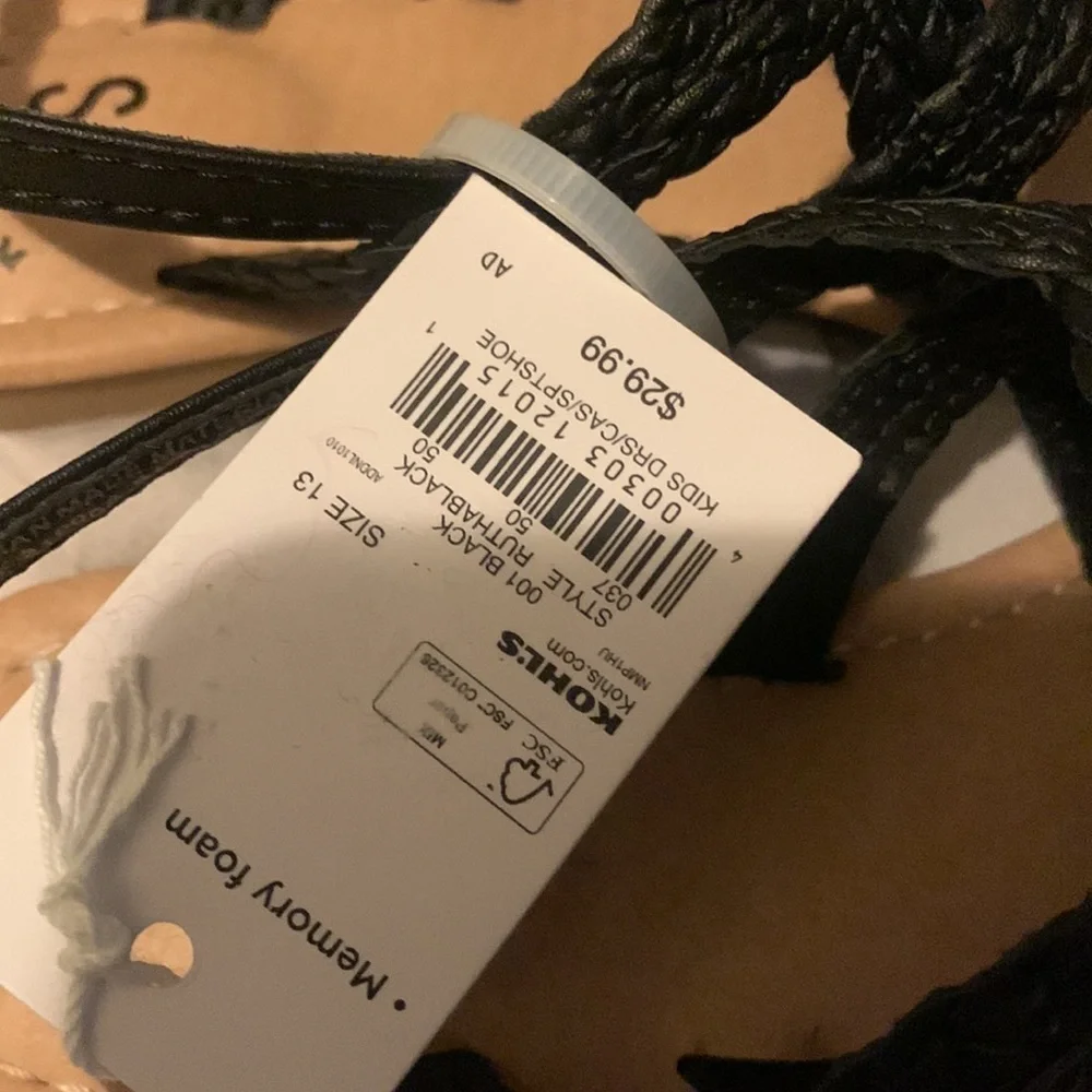 NEW SO RUTHA GIRLS SANDALS MEMORY FOAM